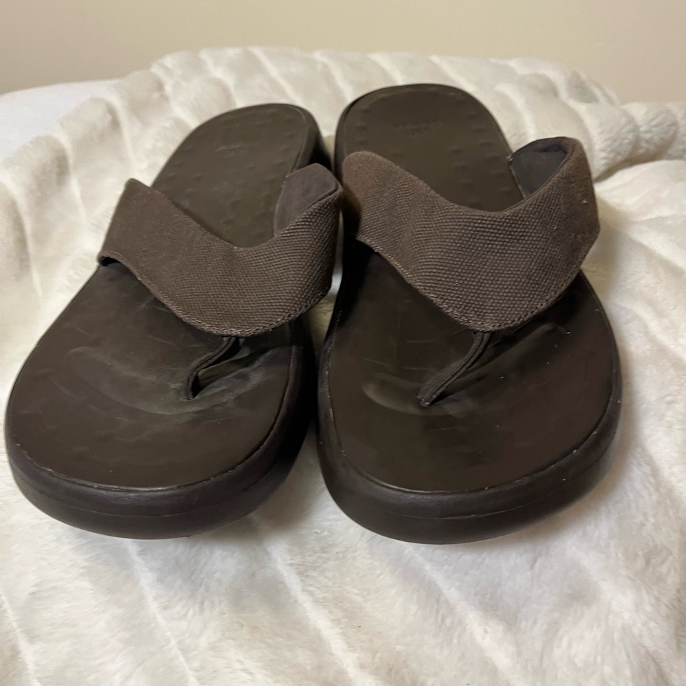 Soft Science Mens 12 Brown Skiff Comfy Travel Beach Cruise Beach Flip Flops City